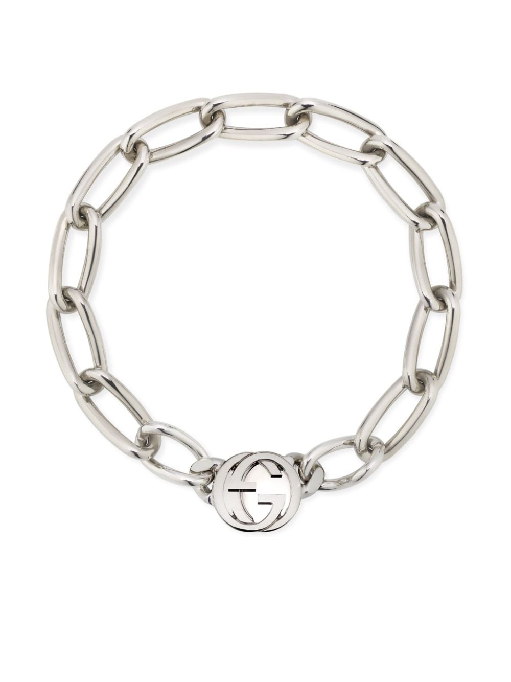 Gucci Sterling Silver Interlocking G Necklace