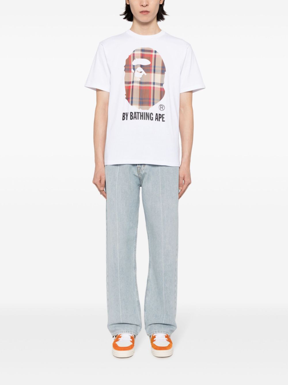 A BATHING APE® BAPE Check cotton T-shirt - Wit