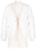 b+ab layered frayed puffer jacket - Pink