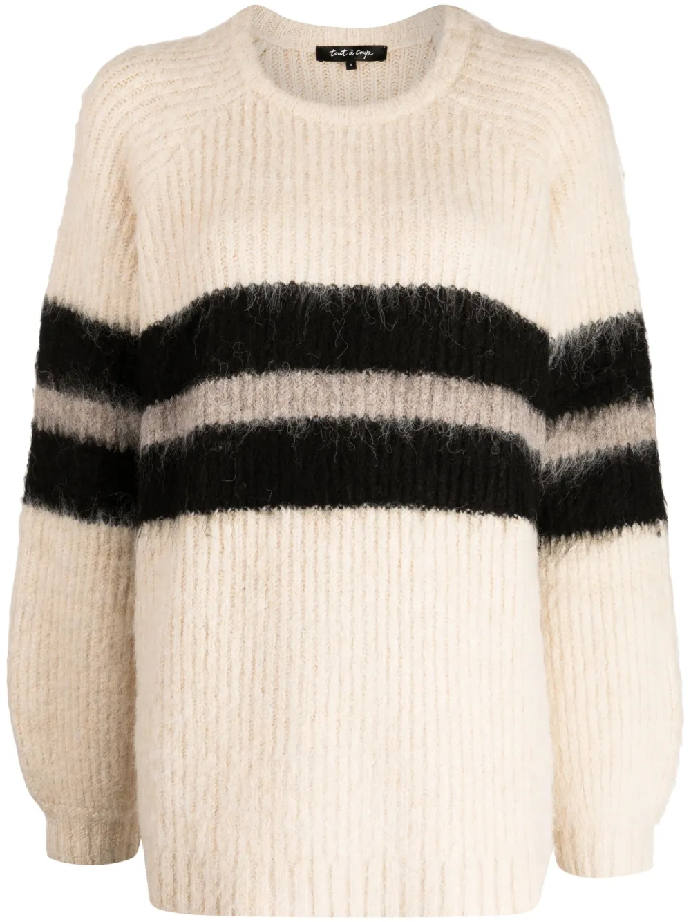 Tout A Coup Brushed Crew-neck Jumper In Neutrals