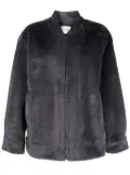 b+ab band-collar faux fur jacket - Blue