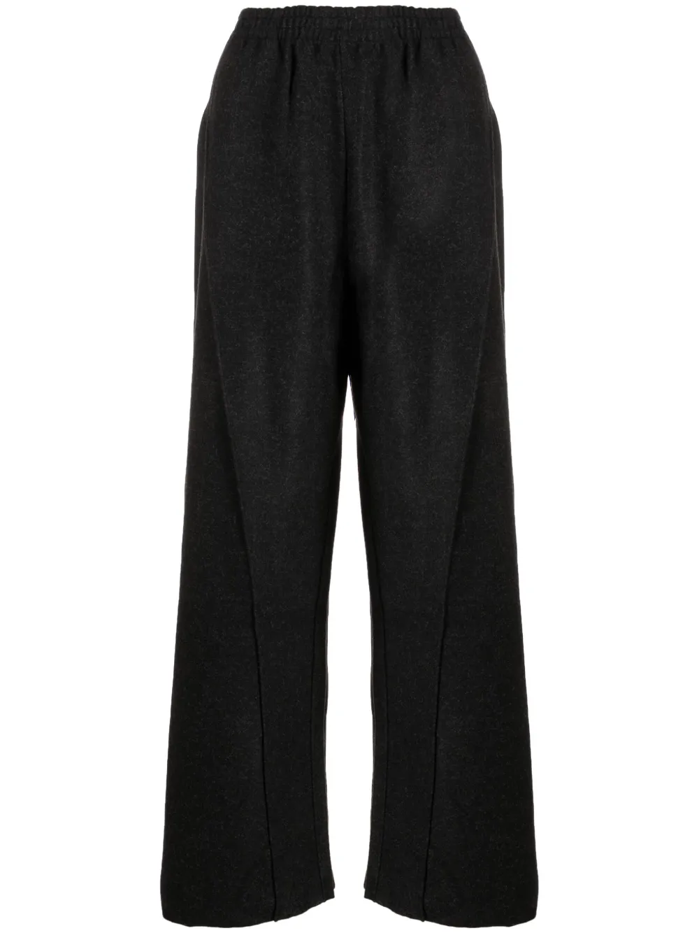 Tout A Coup Elasticated-waist Wide-leg Trousers In Black