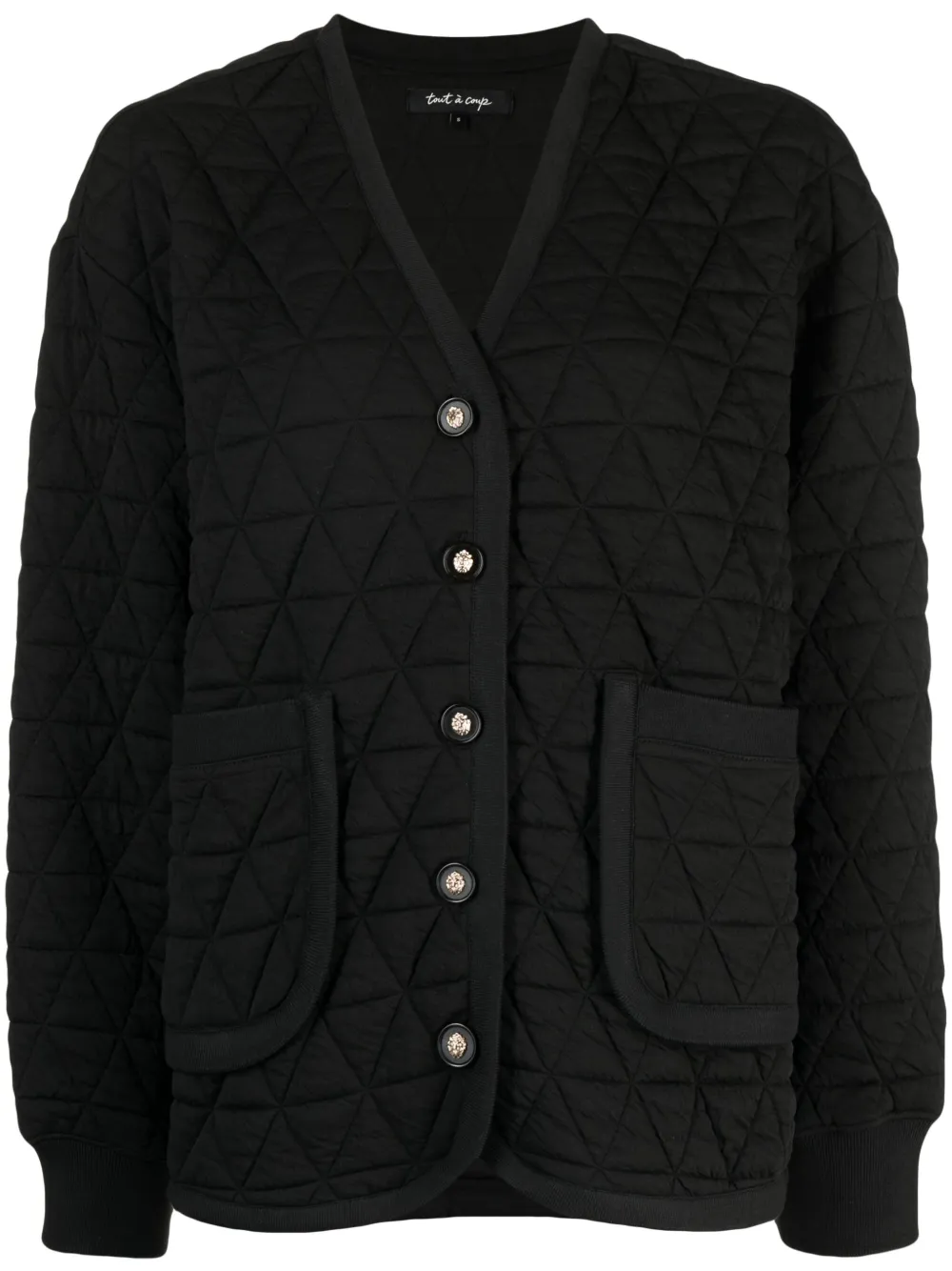 Tout A Coup V-neck Quilted Bomber Jacket