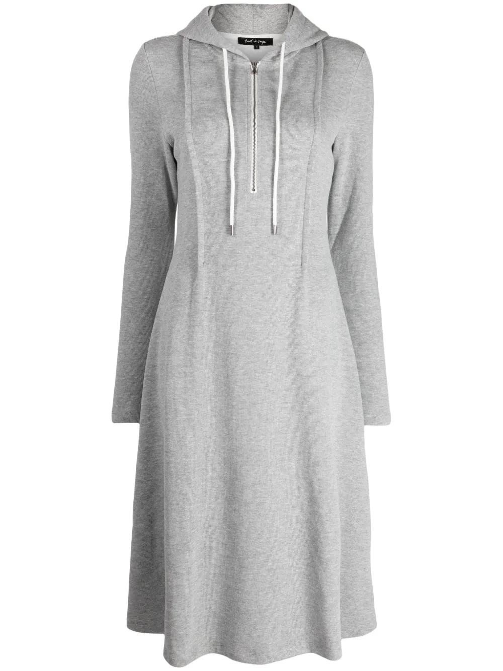 Image 1 of tout a coup hooded fine-knit midi dress