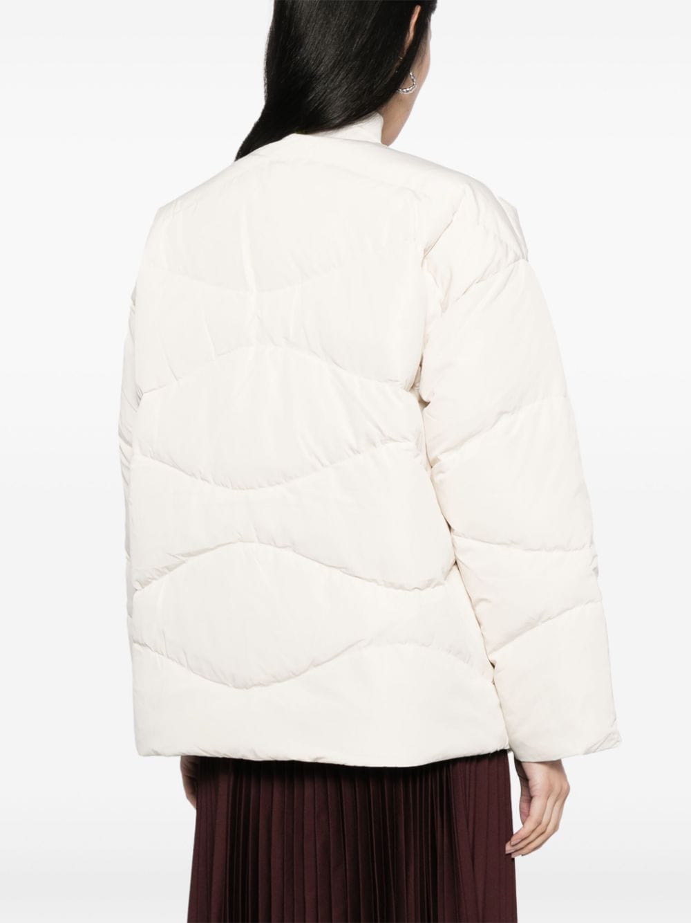Shop Tout A Coup Double-breasted Quilted Padded Jacket In Neutrals