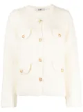 b+ab textured crew-neck cardigan - Neutrals