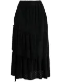 tout a coup tiered A-line midi skirt - Black