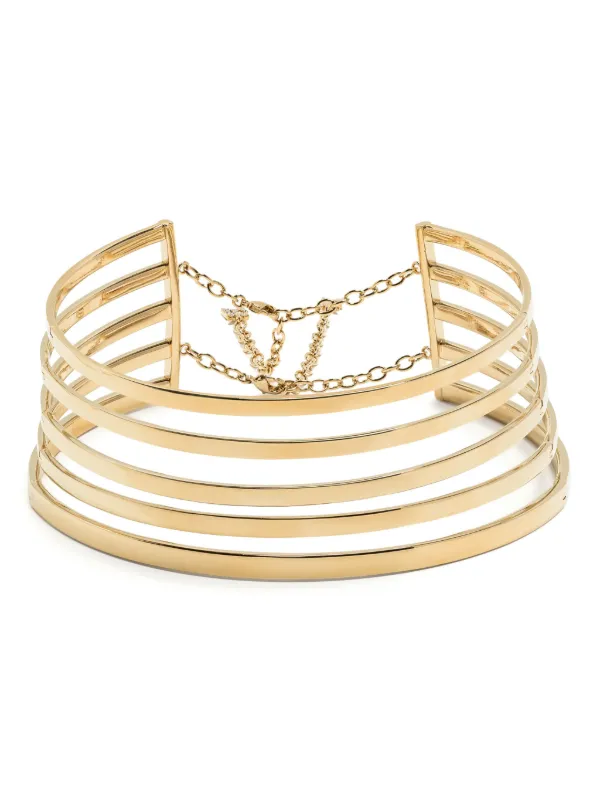 ネックレス・ペンダント AMINA MUADDI NECKLACE (ANGELICACHOKER GOLDBASE) Amina Muaddi Angelica Stacked Choker | Gold | FARFETCH AO