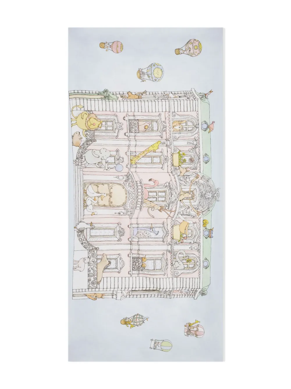 Shop Atelier Choux Illustration-print Cotton Blanket (set Of Three) In White