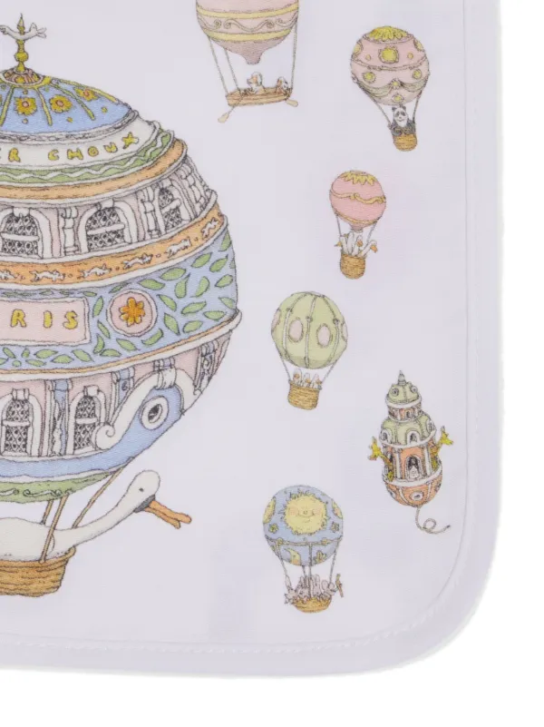 Atelier Choux Hot Air Balloons Organic Cotton Bib White FARFETCH