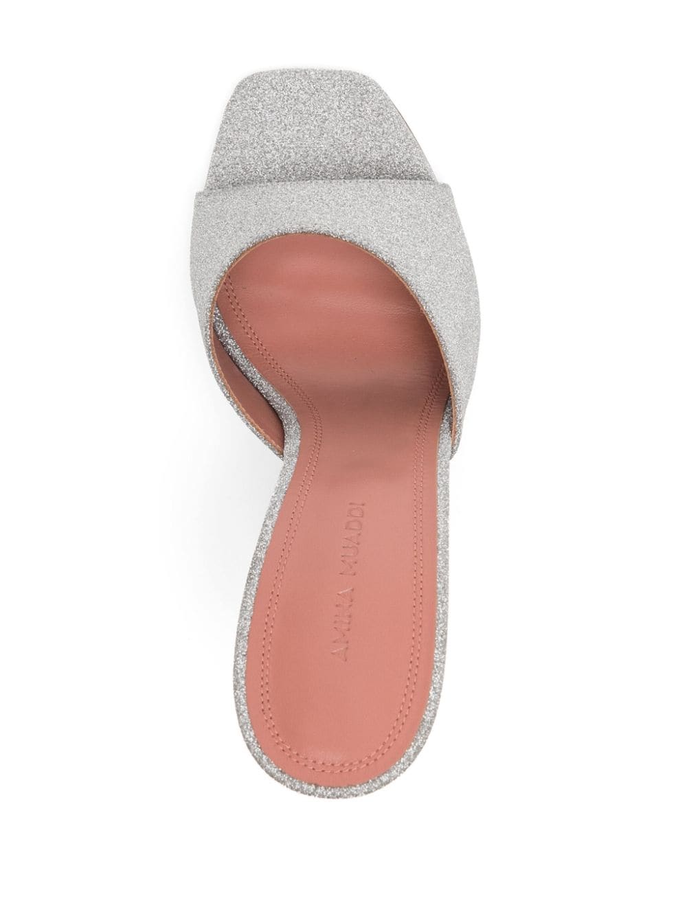 Shop Amina Muaddi Lupita 95mm Wedge Mules In Silver