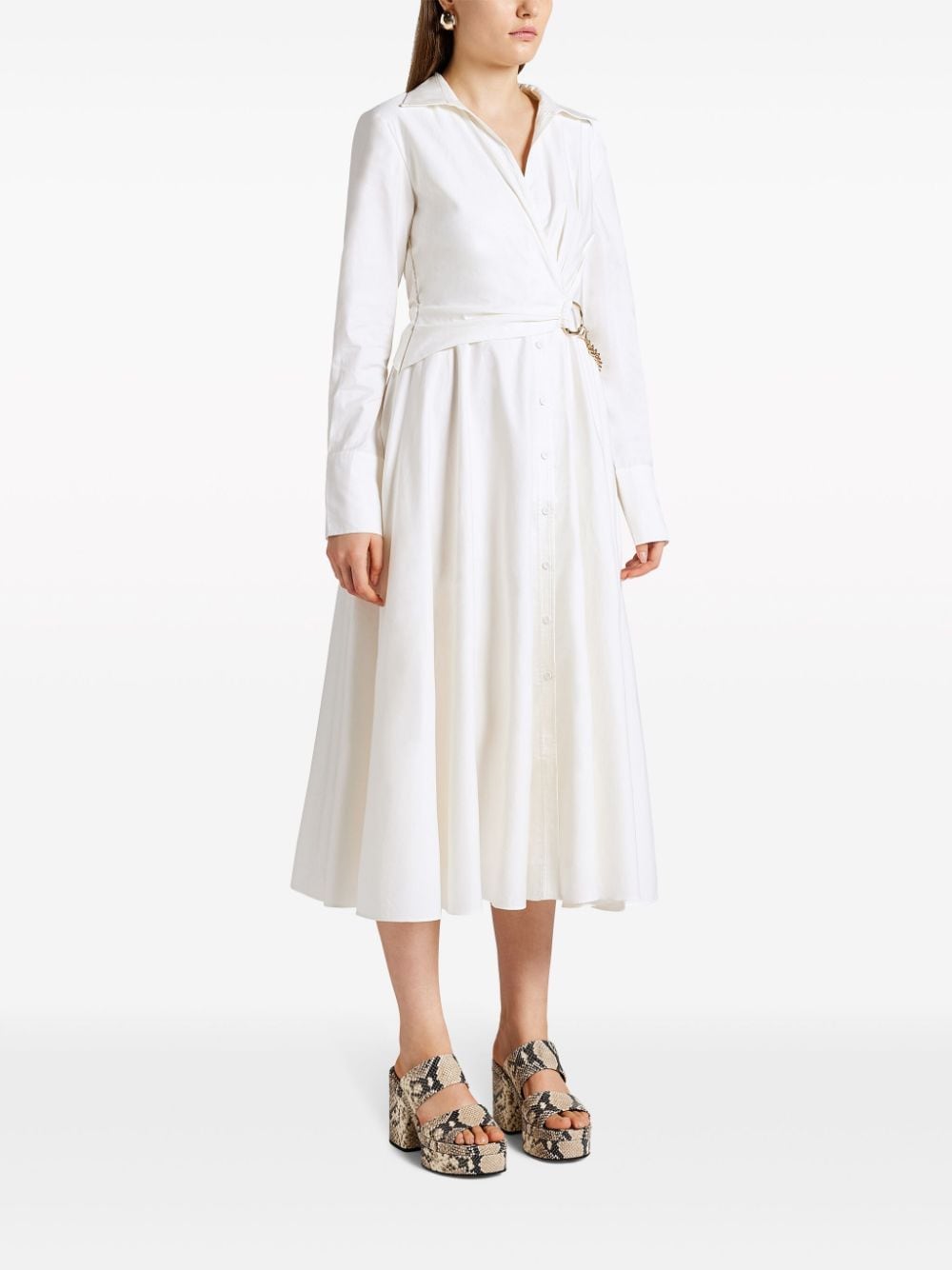 Acler Midi-jurk met schakelketting Wit