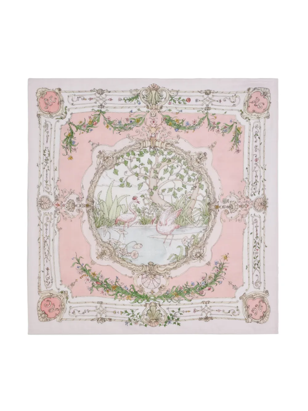 Atelier Choux Illustration-print Organic Cotton Blanket In Pink