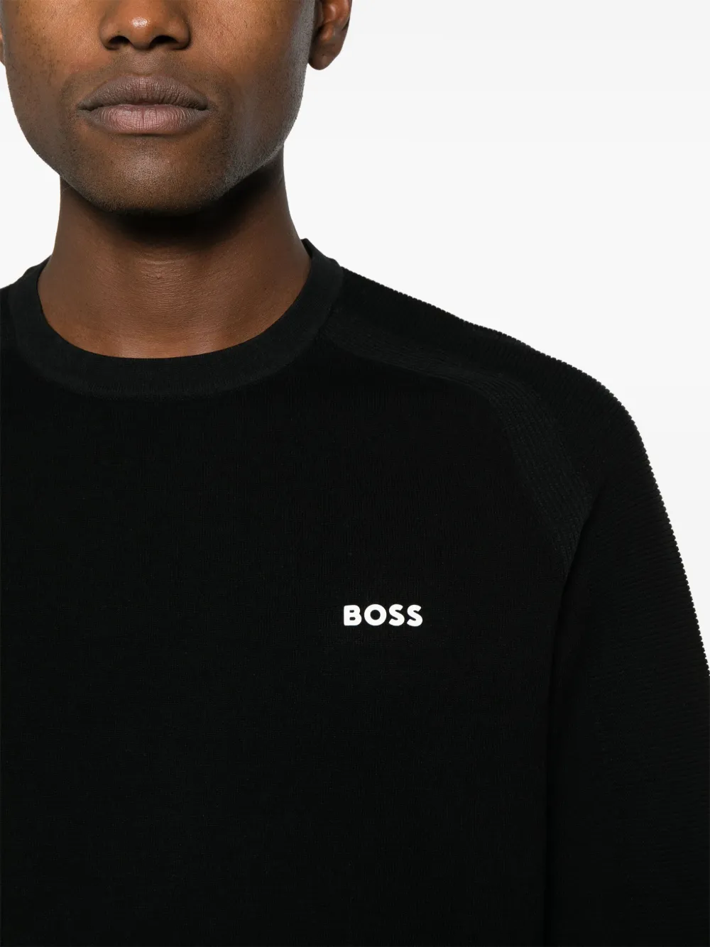 BOSS Trui met logo Zwart