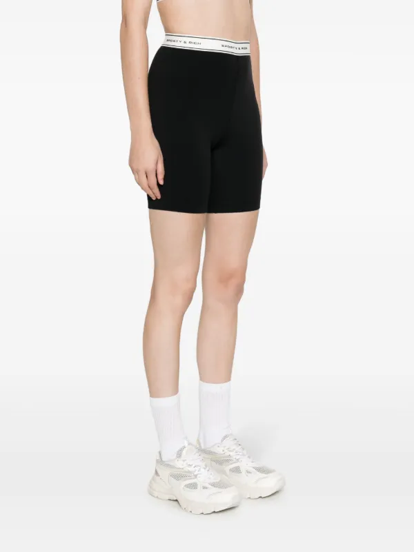 Sporty & Rich ロゴウエスト ショートパンツ | ブラック | FARFETCH JP