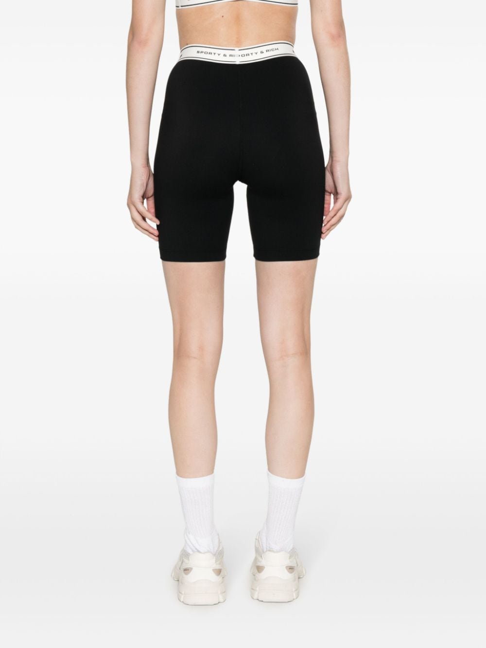 Sporty & Rich Shorts met logoband Zwart