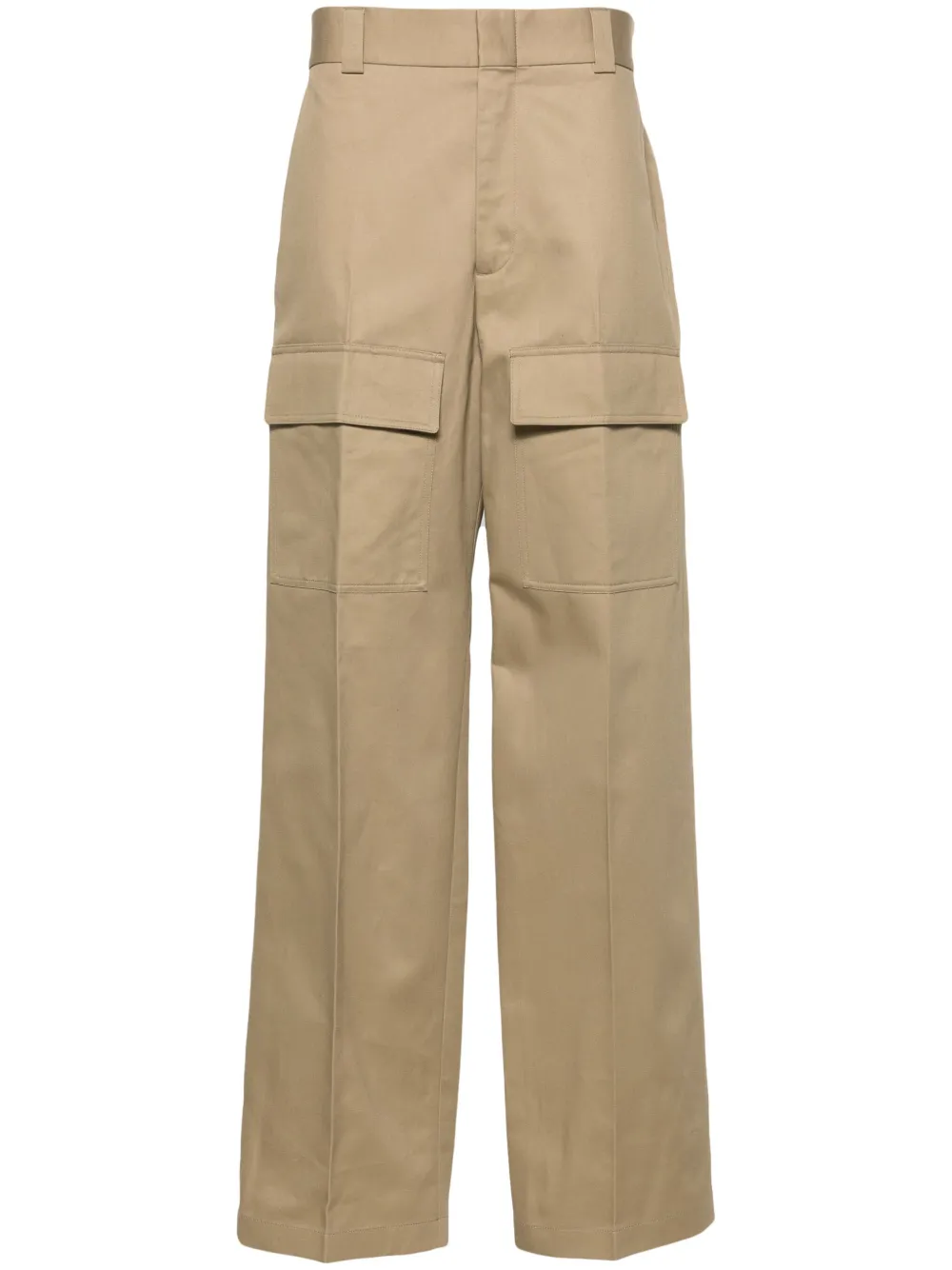 wide-leg cotton cargo trousers