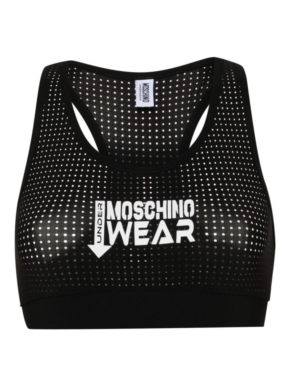 Moschino Perforated Racerback Bra In Black