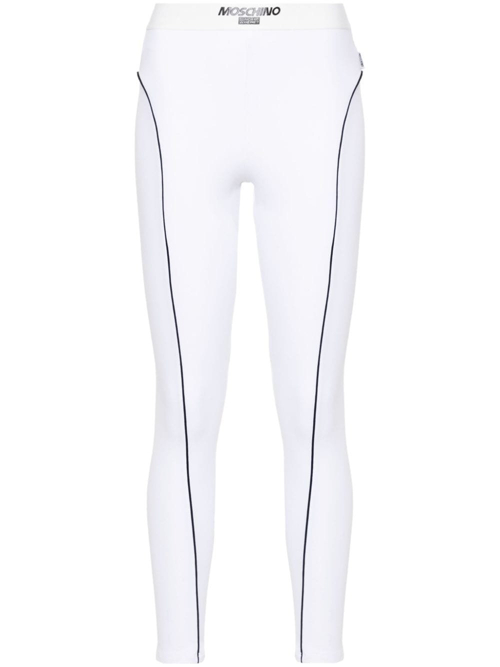 moschino legging à taille logo - blanc