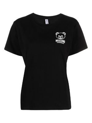 Moschino Teddy Bear pixel cotton jersey t-shirts tee shirts women oversize  tops dress white