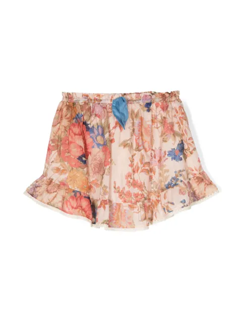 ZIMMERMANN Kids August floral-print drawstring skirt