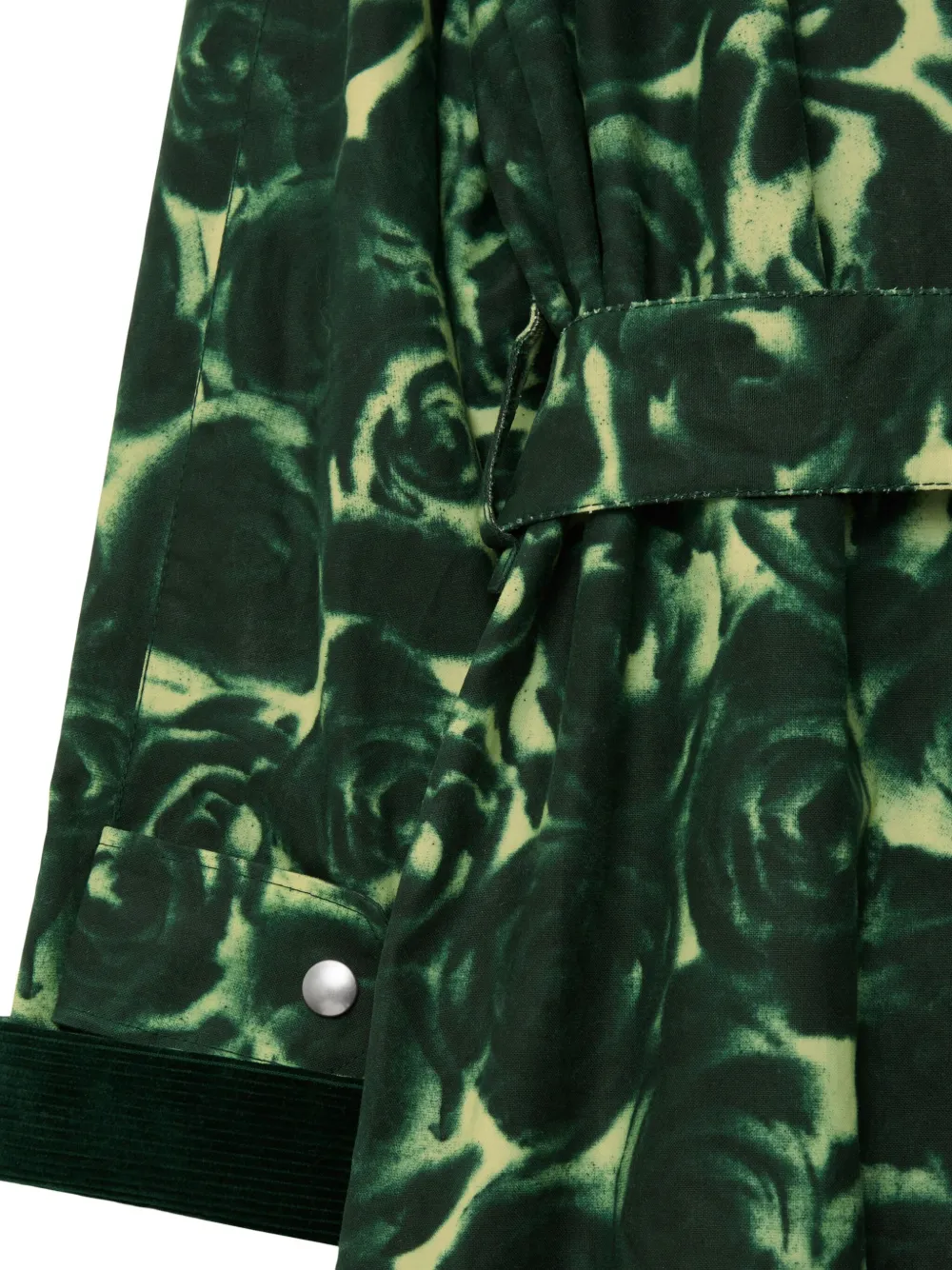 Rose print cotton long coat
