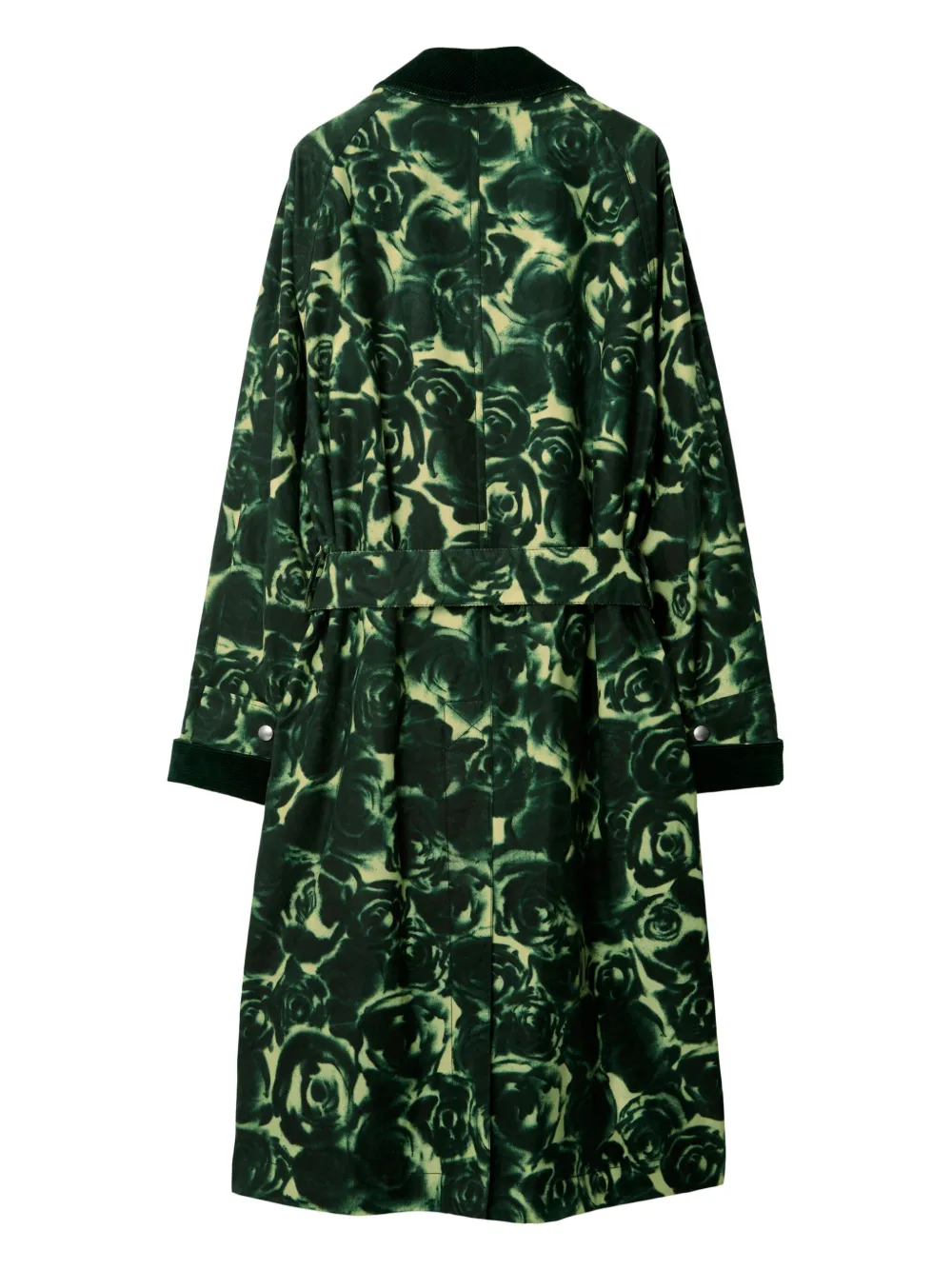 Rose print cotton long coat