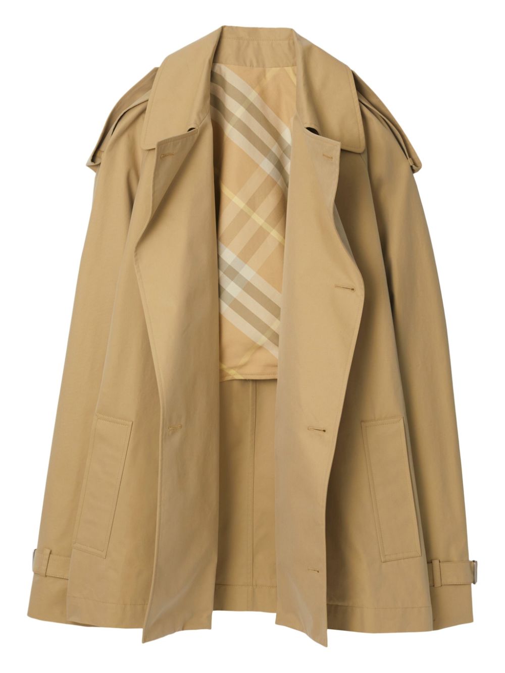 Cheap Burberry belted cotton trench coat Women