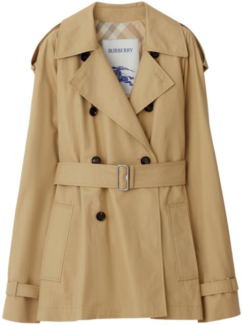 Cheap Burberry belted cotton trench coat Women