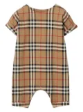 Burberry Kids vintage-check cotton playsuit - Neutrals