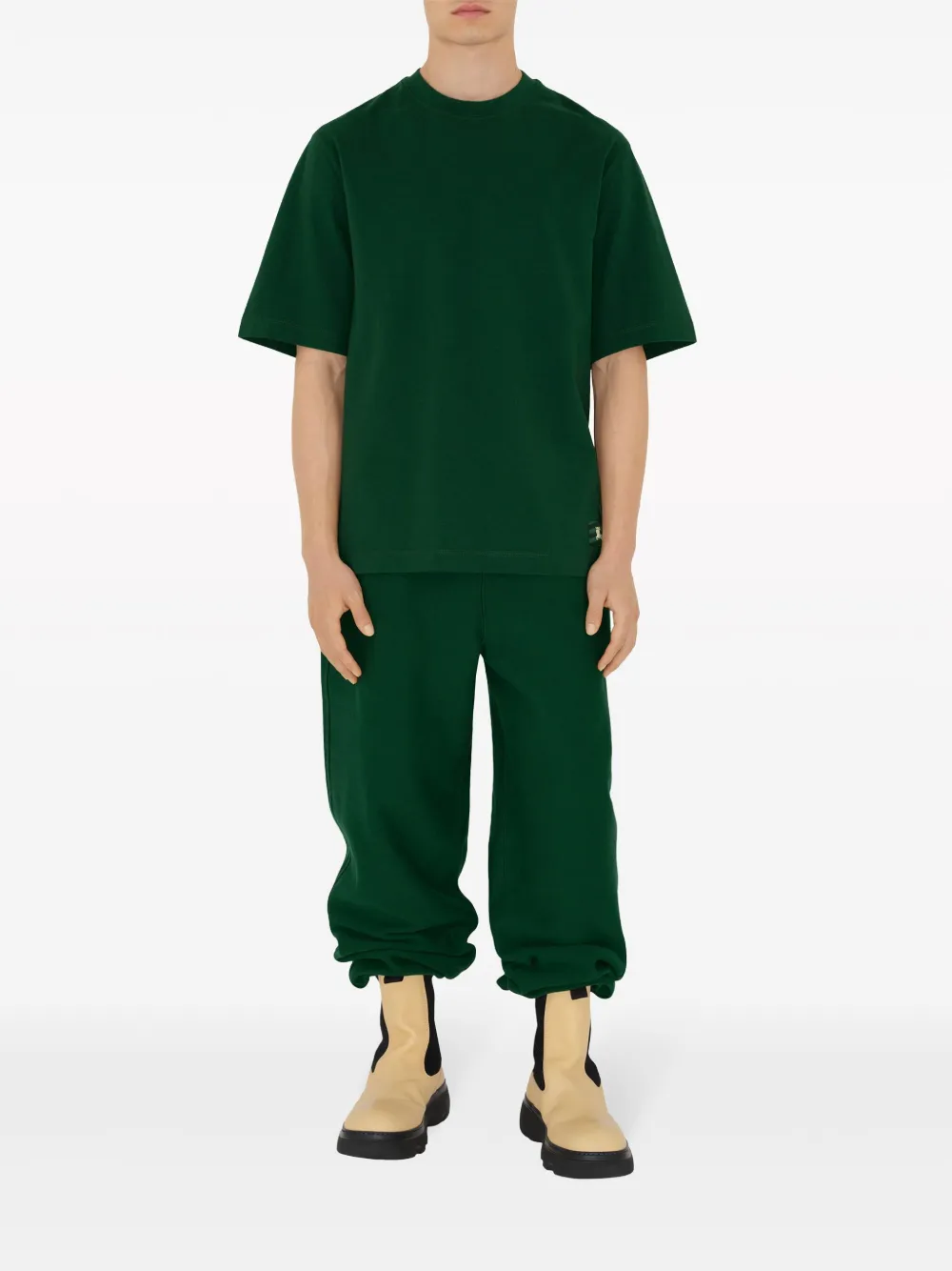 Burberry T-shirt met logopatch - Groen