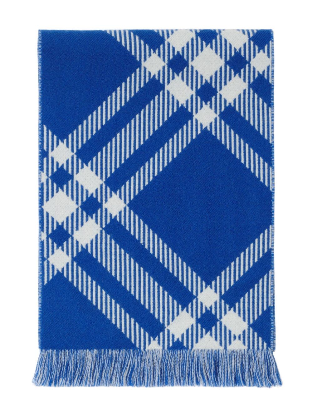 Shop Burberry Check-print Wool Scarf In White