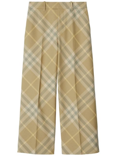 Burberry check-print tailored wool trousers Women