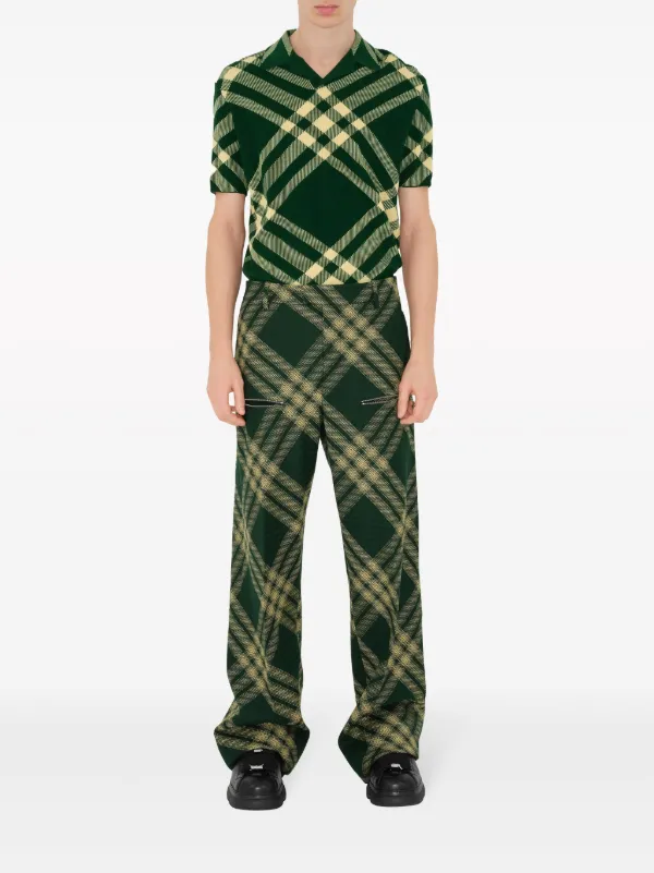 Burberry Vintage Check fine-ribbed Polo Shirt - Farfetch