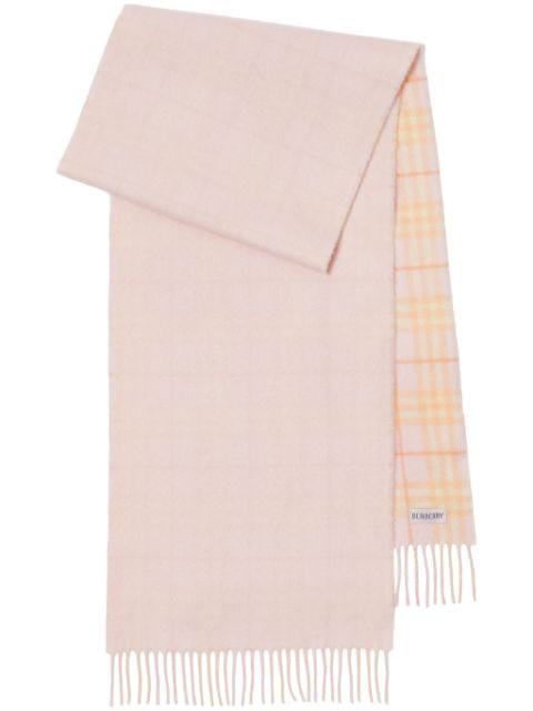 Burberry logo-patch reversible cashmere scarf Women