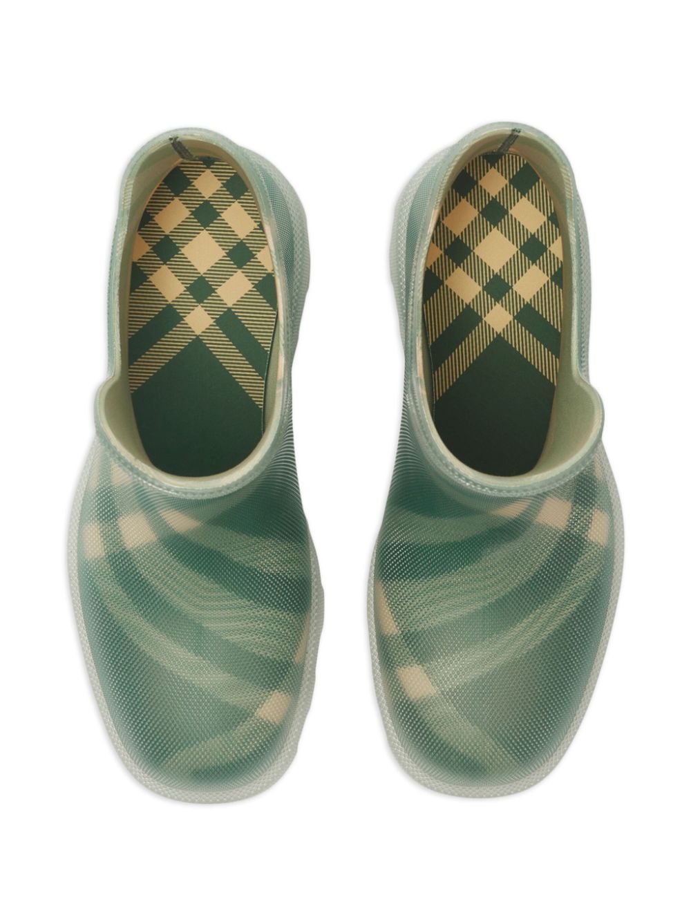 Shop Burberry Marsh Checkered Ankle Boots In Green