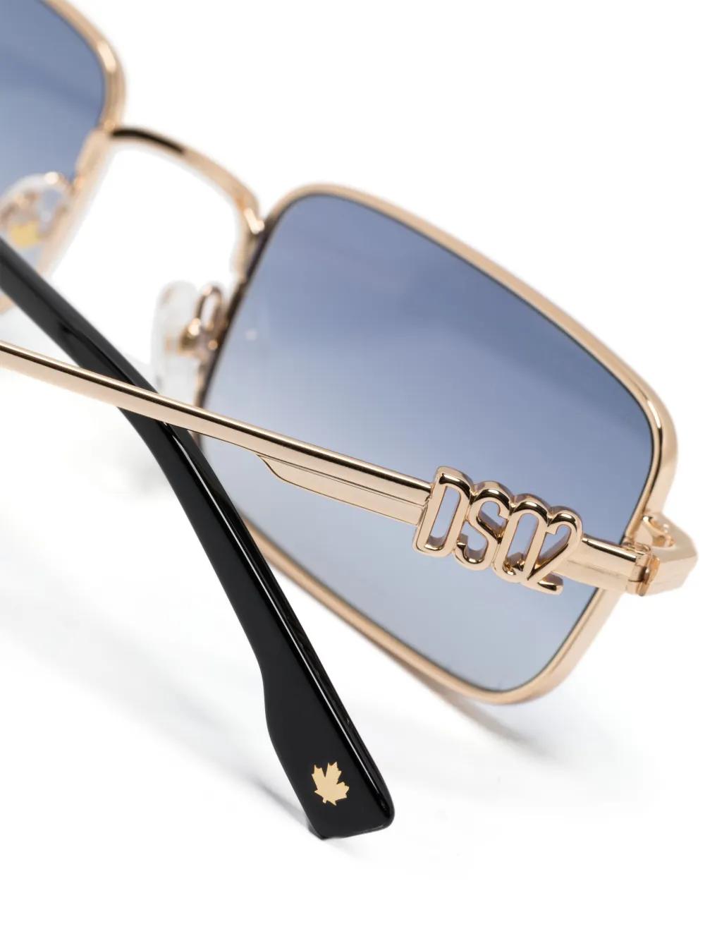 DSQUARED2 EYEWEAR Zonnebril met rechthoekig montuur met logo Goud