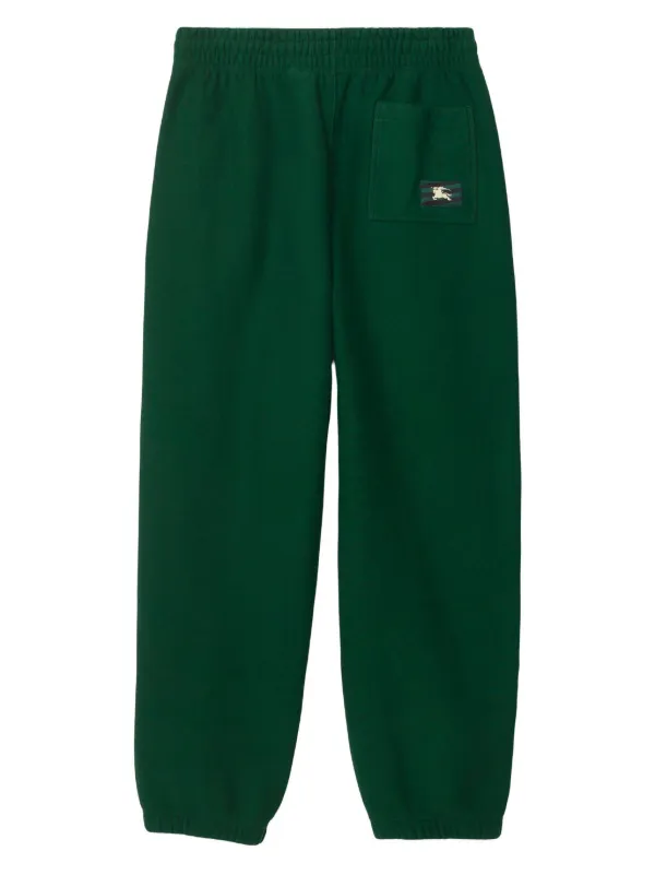 Burberry EKD logo-patch Cotton Track Pants | Green | FARFETCH