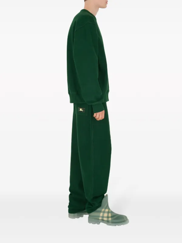 Burberry EKD logo-patch Cotton Track Pants | Green | FARFETCH