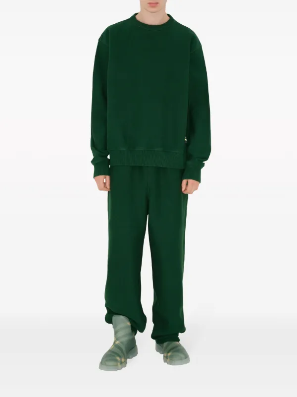 Burberry EKD logo-patch Cotton Track Pants | Green | FARFETCH