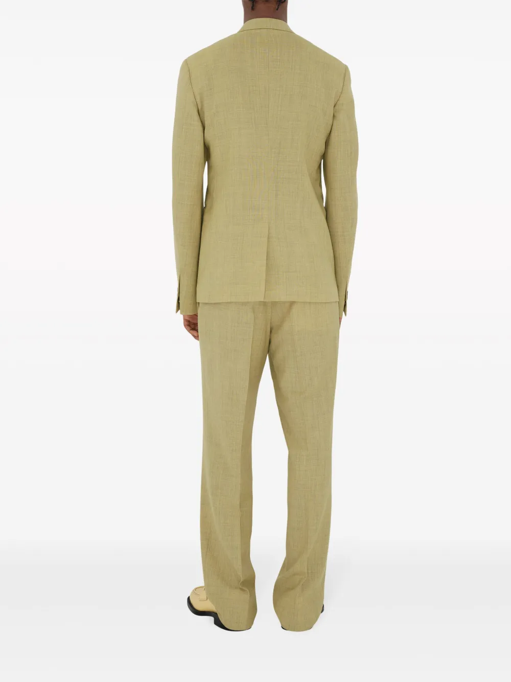 Shop Burberry Straight-leg Tailored Wool Trousers In Neutrals