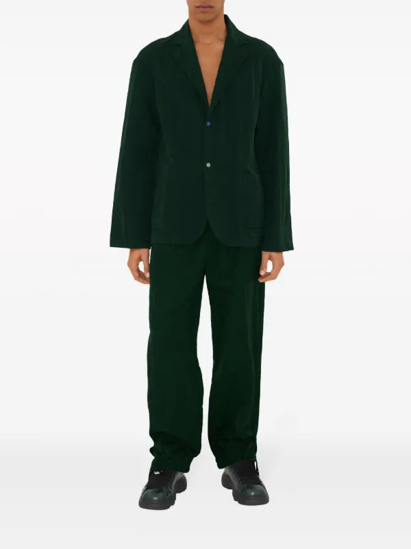 【関税込み】BURBERRY Single-breasted tailored blazer Burberry single-breasted Crinkled Blazer | Black | FARFETCH