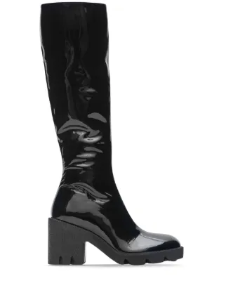 Burberry 65mm Patent Leather Boots Black FARFETCH KW