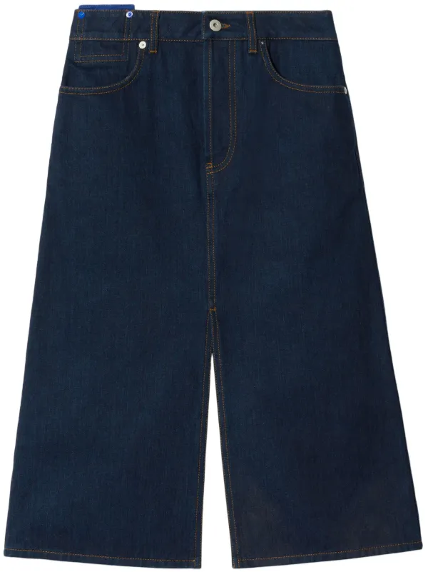 【送料&関税込】Burberry Japanese Front-slit Denim Midi Skir Burberry Japanese Denim Midi Skirt | Blue | FARFETCH GE