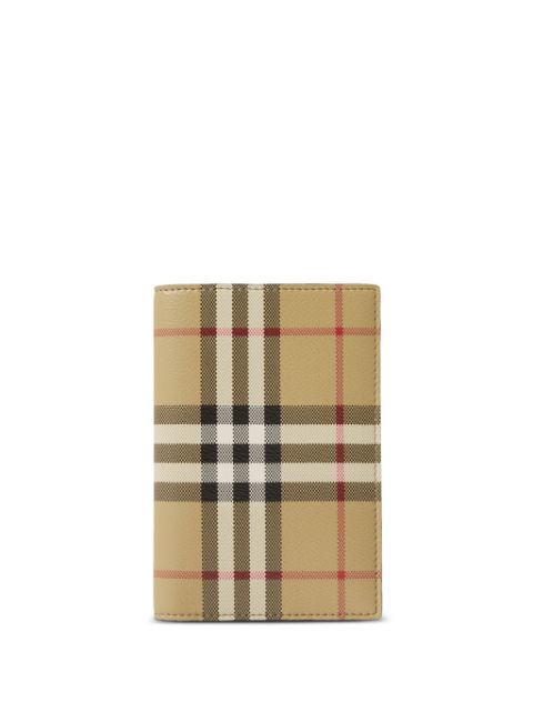 Burberry checkered leather passport holder Men