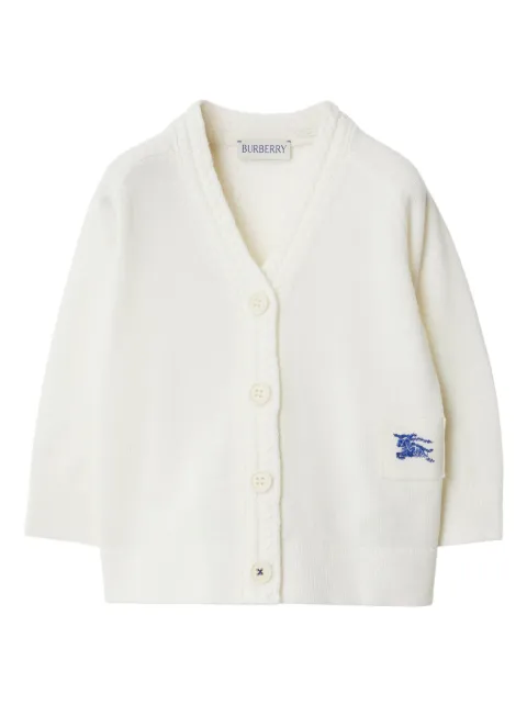 Burberry Kids logo-embroidered V-neck cardigan