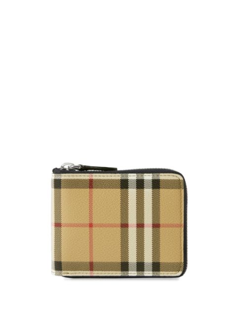 Burberry checked zipped wallet Men