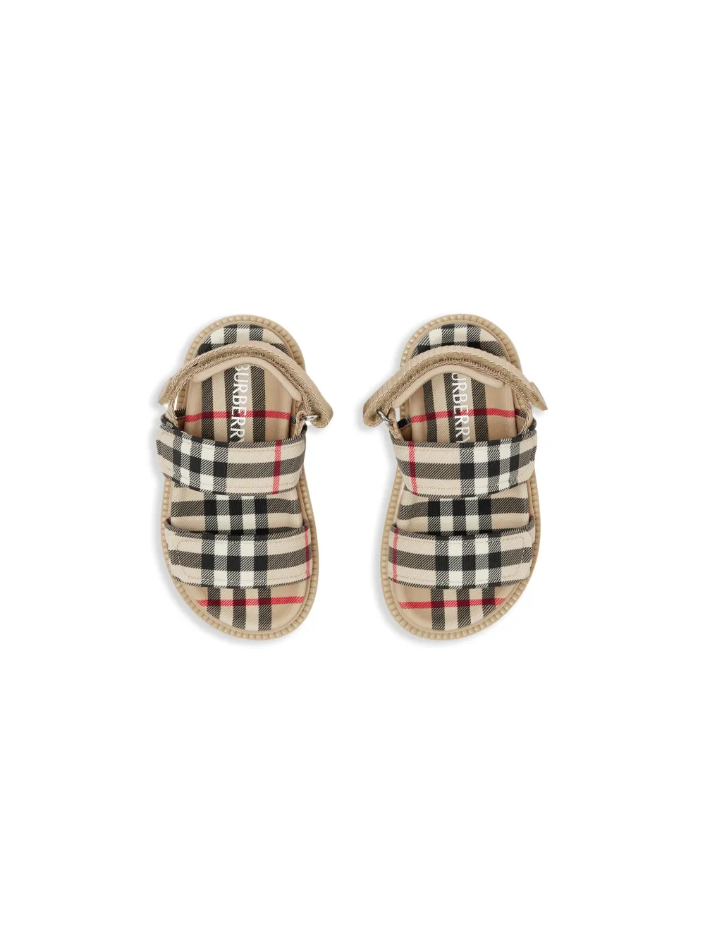 Shop Burberry Vintage Check Open-toe Sandals In Neutrals