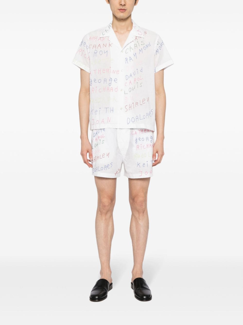 Shop Bode Familial Hall Cotton Shorts In White