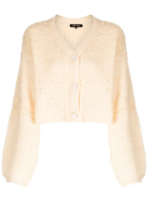 tout a coup bouclé-design cropped cardigan